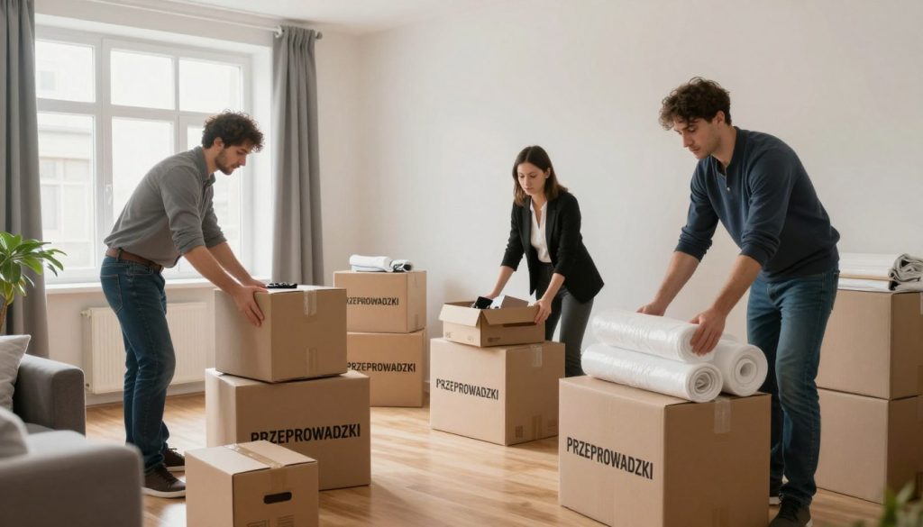Przeprowadzka mieszkania w Krakowie - pakowanie i zabezpieczanie rzeczy przez firmę Przeprowadzki od A do Z