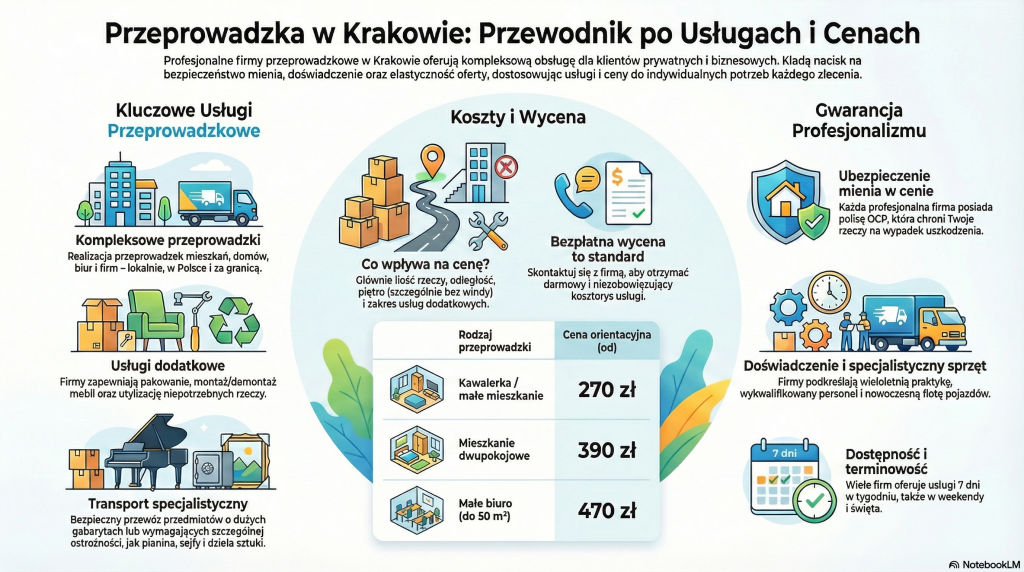 Przeprowadzki w Krakowie - przewodnik po usługach i cenach w 2026