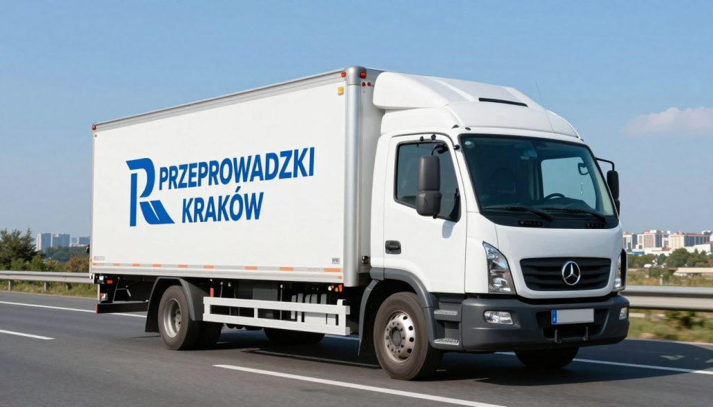 Samochód firmy Przeprowadzki od A do Z podczas realizacji przeprowadzki międzymiastowej z Krakowa