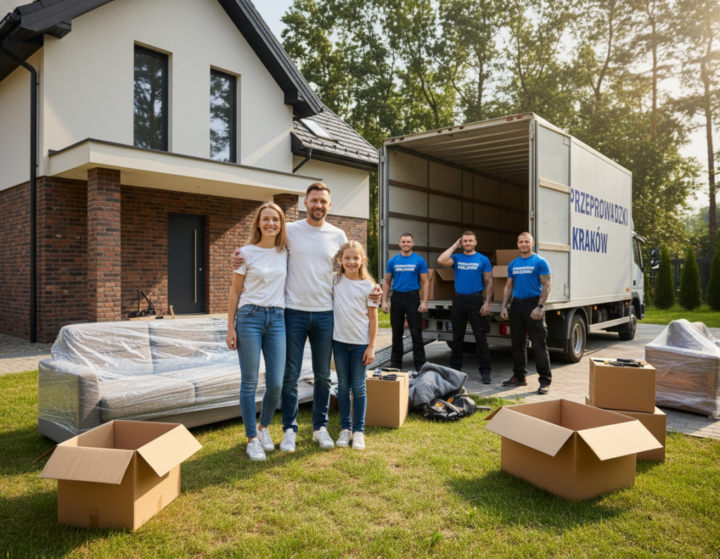 Zadowoleni klienci po zakończonej przeprowadzce z firmą Przeprowadzki od A do Z w Krakowie